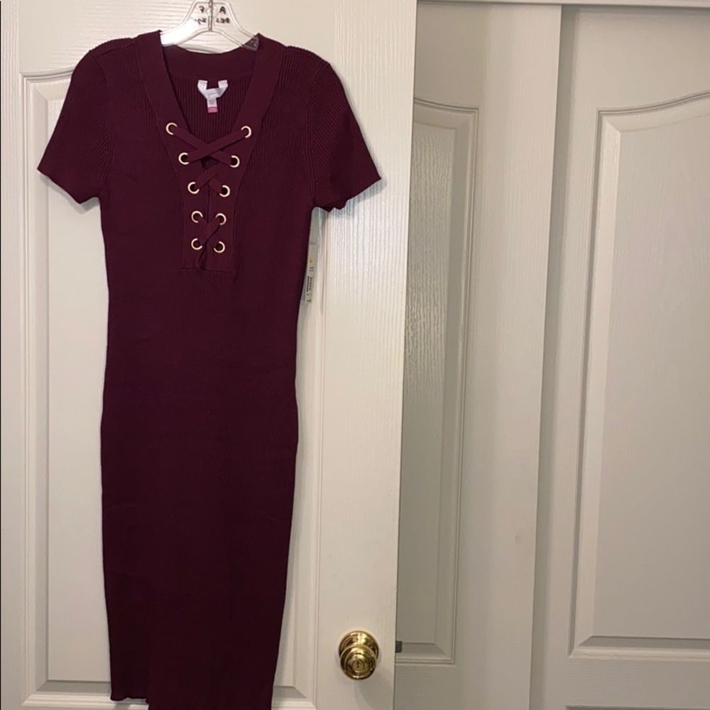 🆕No Boundaries Juniors' Lace up Bodycon Dress - Picture 2 of 10